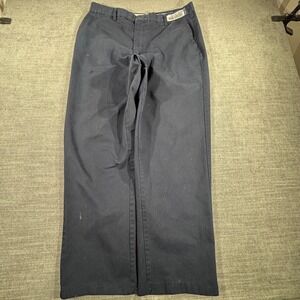 Aramark Workwear Trousers Mens 38x30 Navy Blue Good Straight Leg Twill Pants